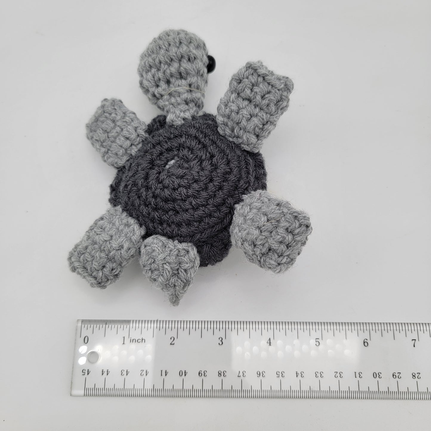 Hand Crocheted Turtle Grey on Grey