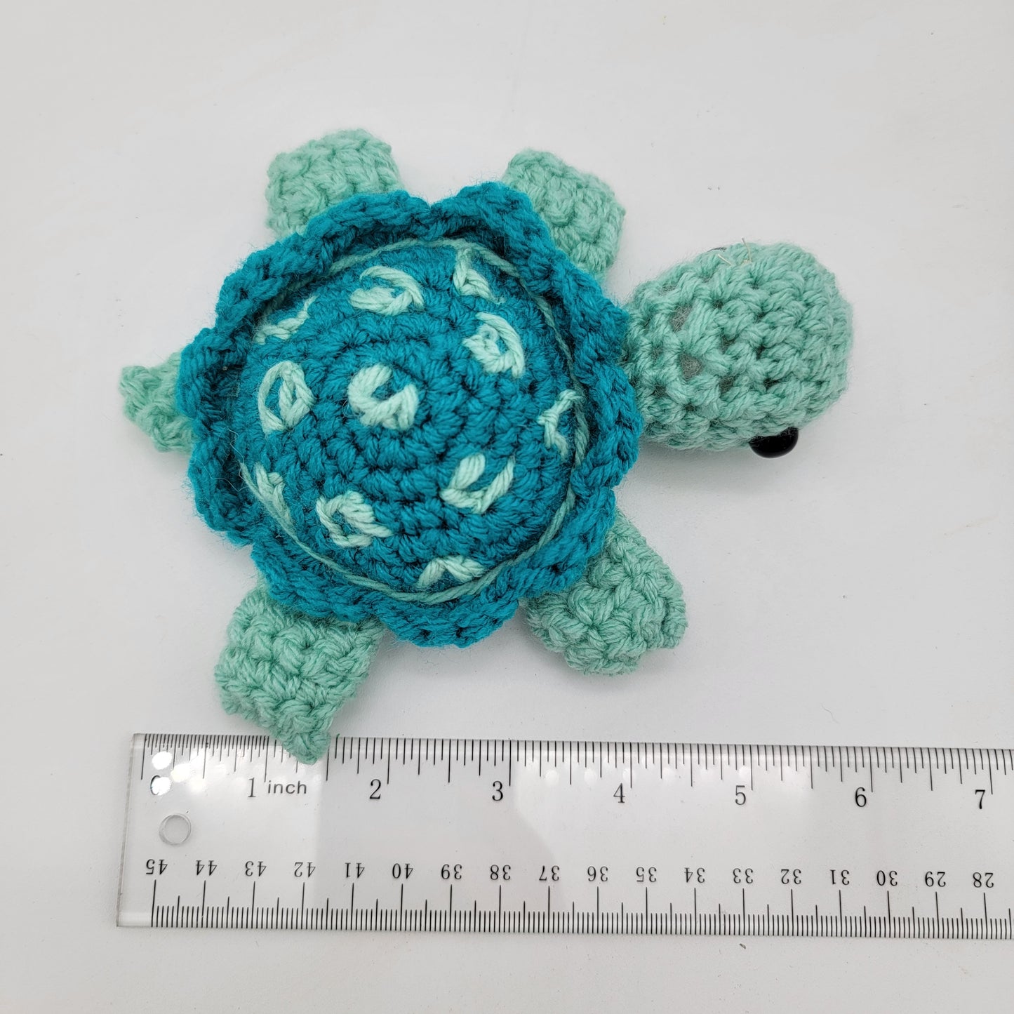 Hand Crocheted Turtle Blue and Turquoise