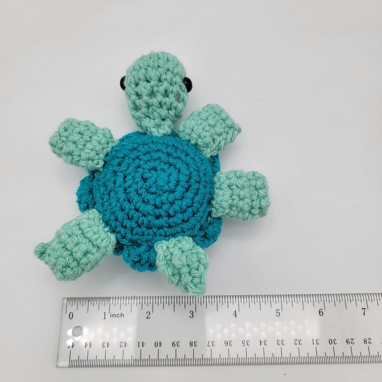 Hand Crocheted Turtle Blue and Turquoise