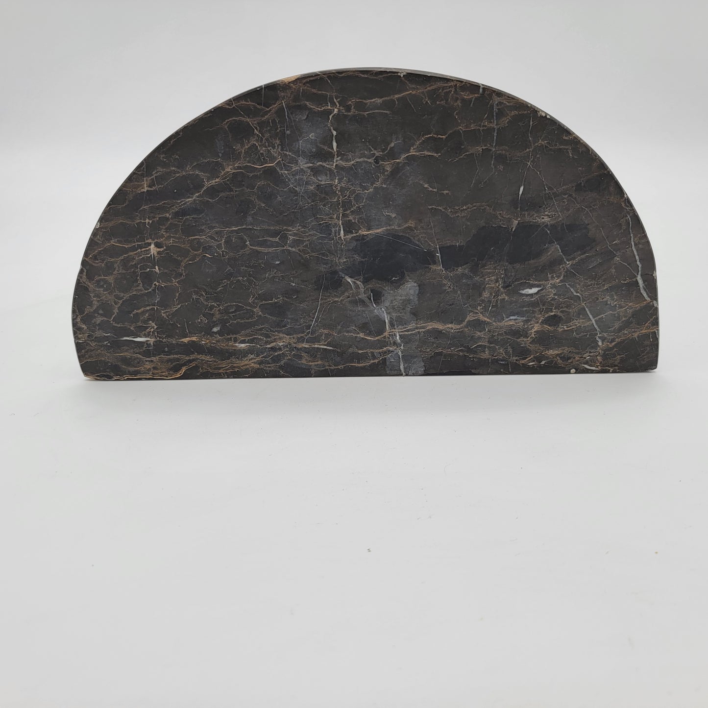 Solid Marble Half Moon Shelf or Bookend