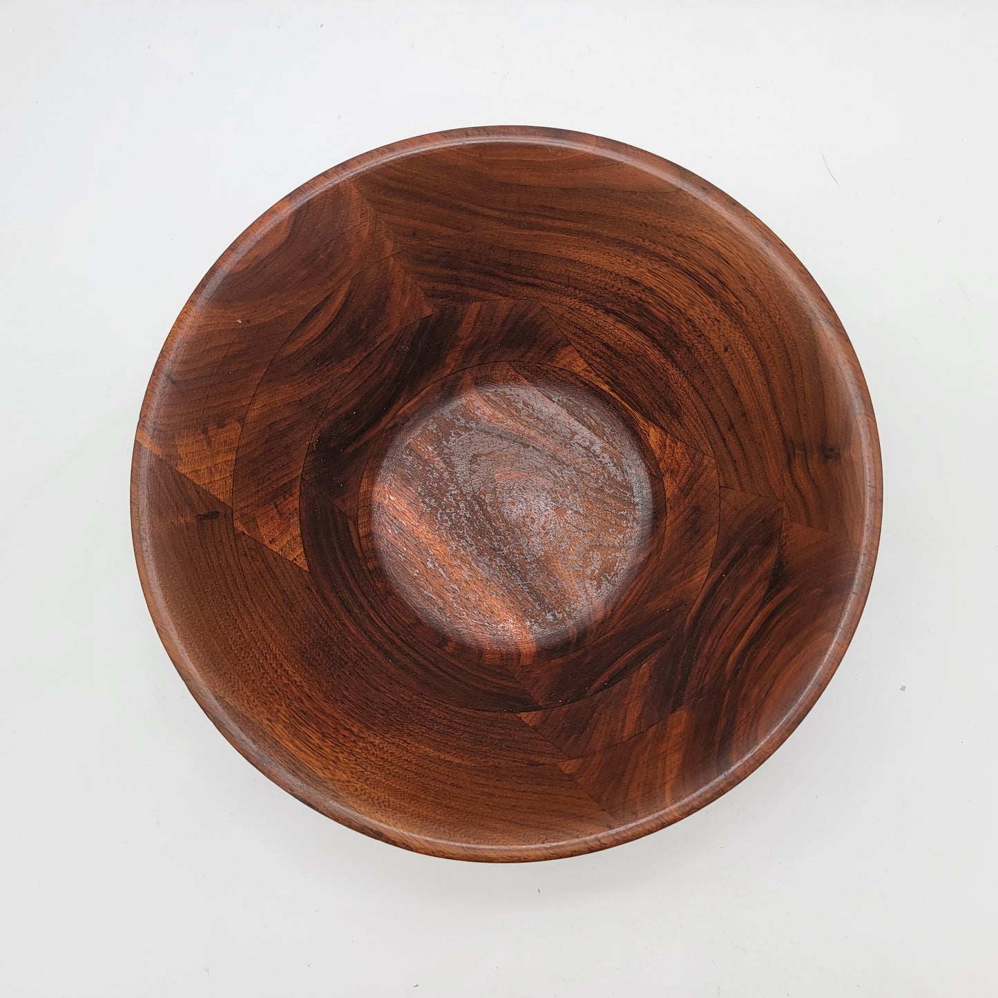 Burl Walnut Wood Salad Bowl with Utensils