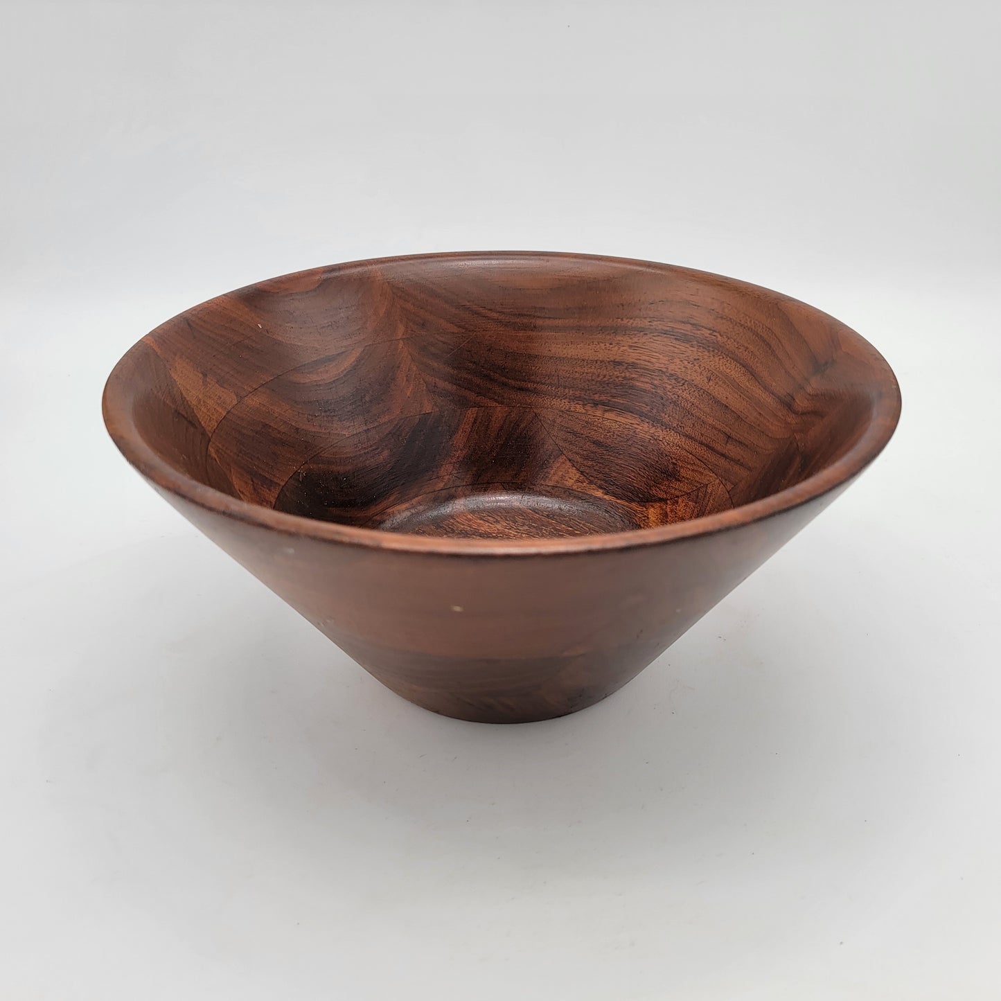 Burl Walnut Wood Salad Bowl with Utensils