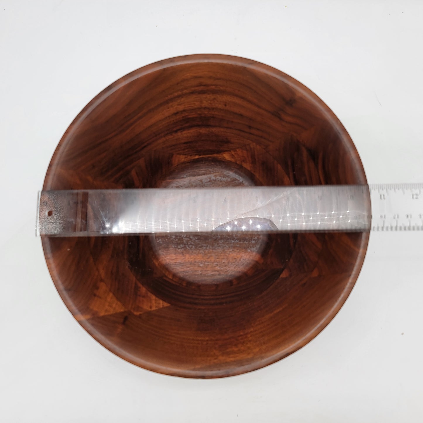 Burl Walnut Wood Salad Bowl with Utensils