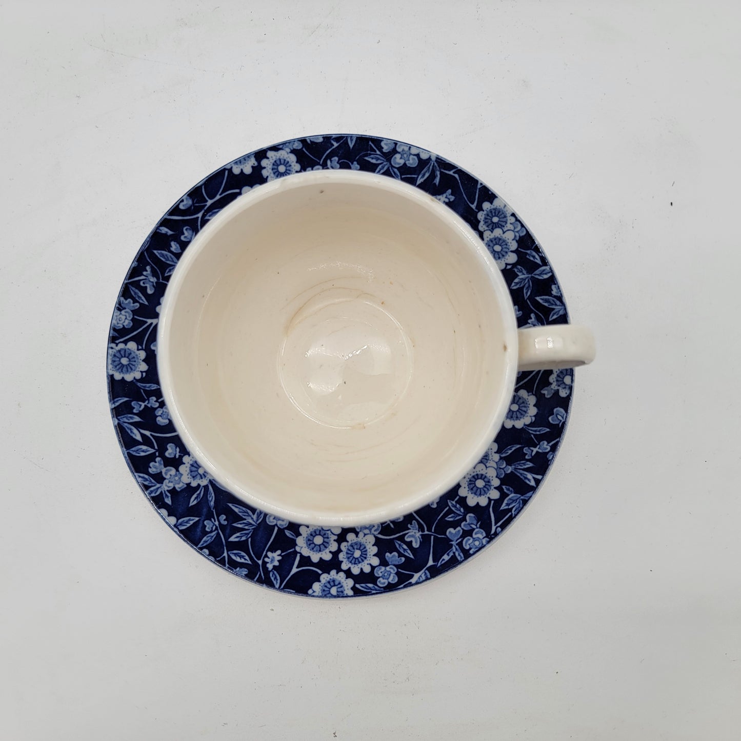 Pair of Blue Calico Teacup and Saucers