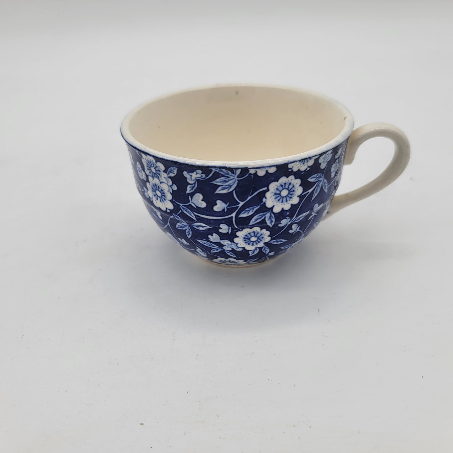 Pair of Blue Calico Teacup and Saucers