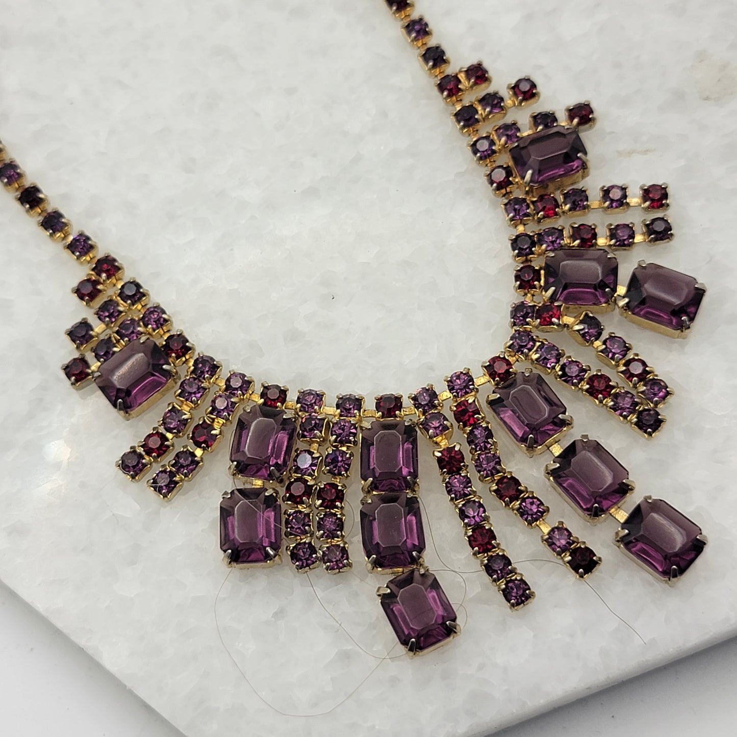 Vintage Purple Rhinestone Necklace Jelly Jo