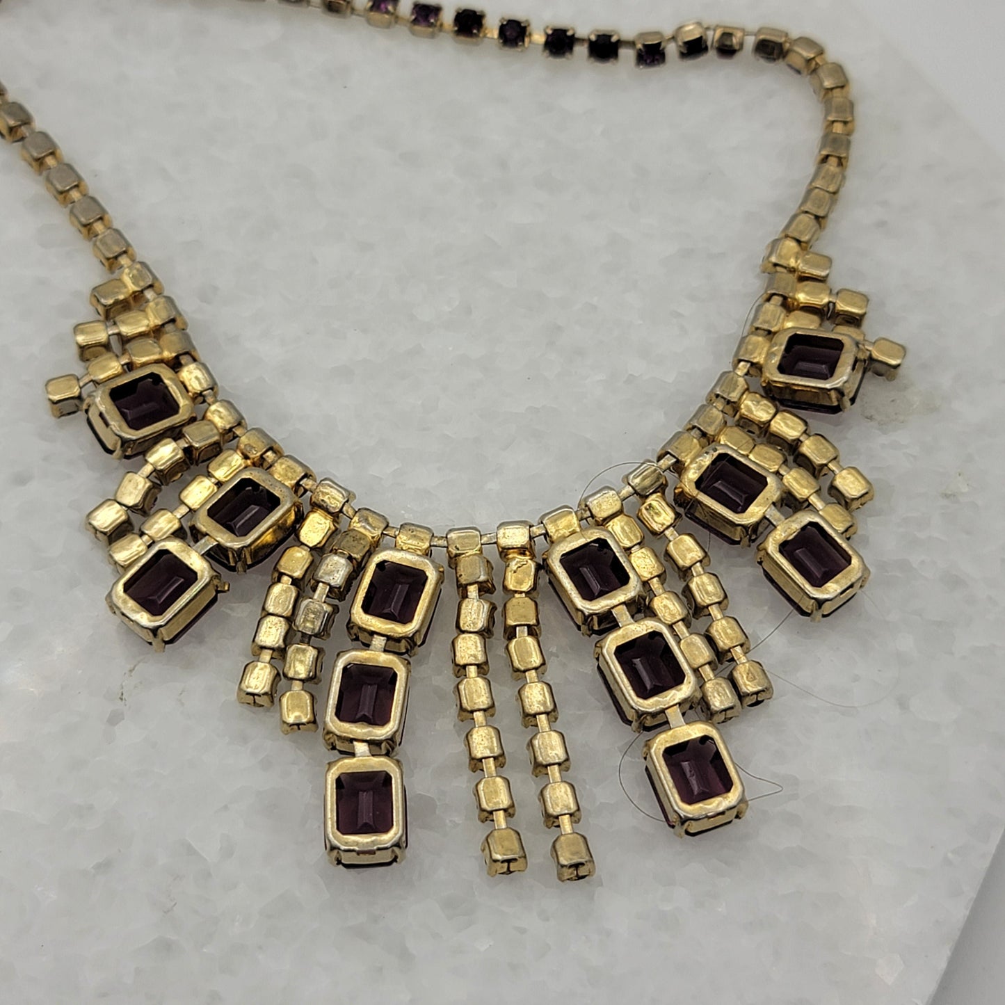 Vintage Purple Rhinestone Necklace Jelly Jo