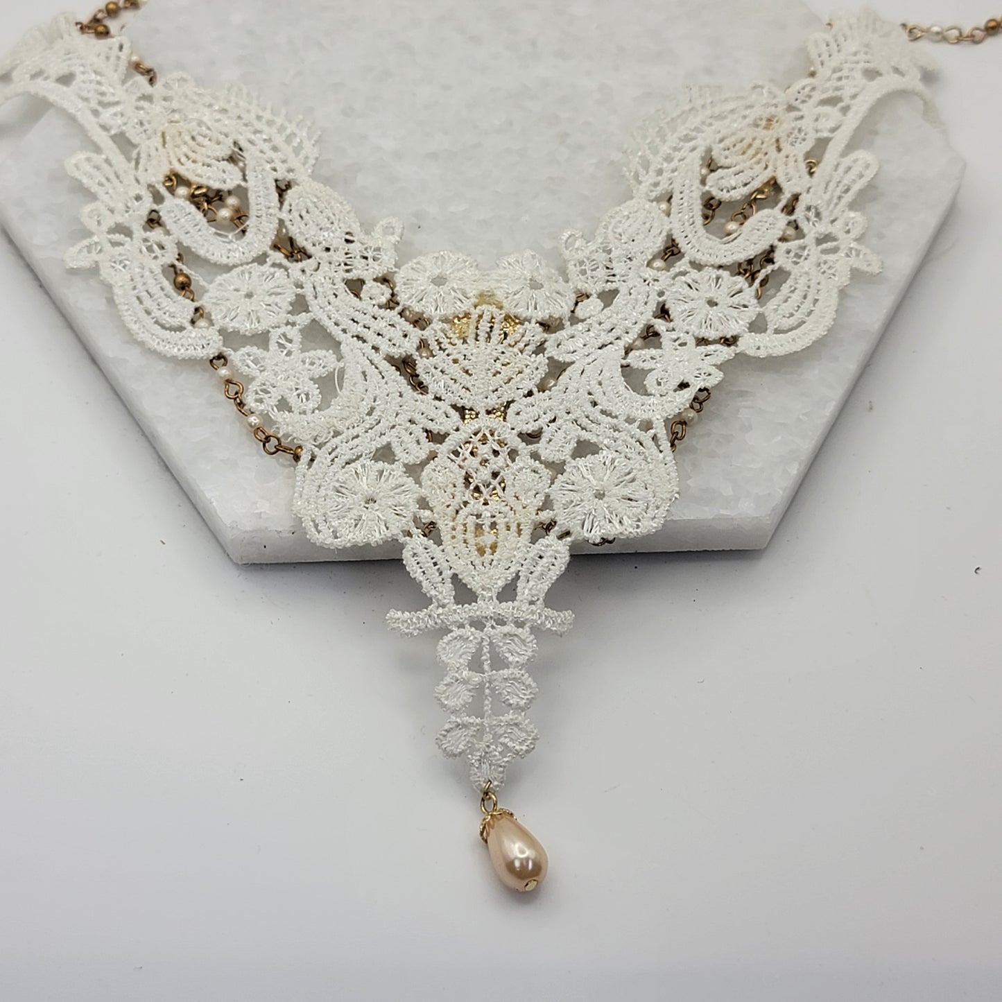 White Lace Choker Necklace