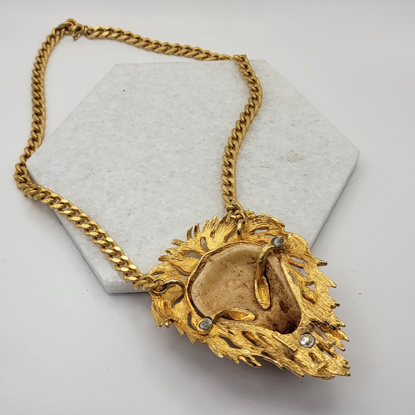 Vintage 1970s Luca Razza Lion Head Necklace