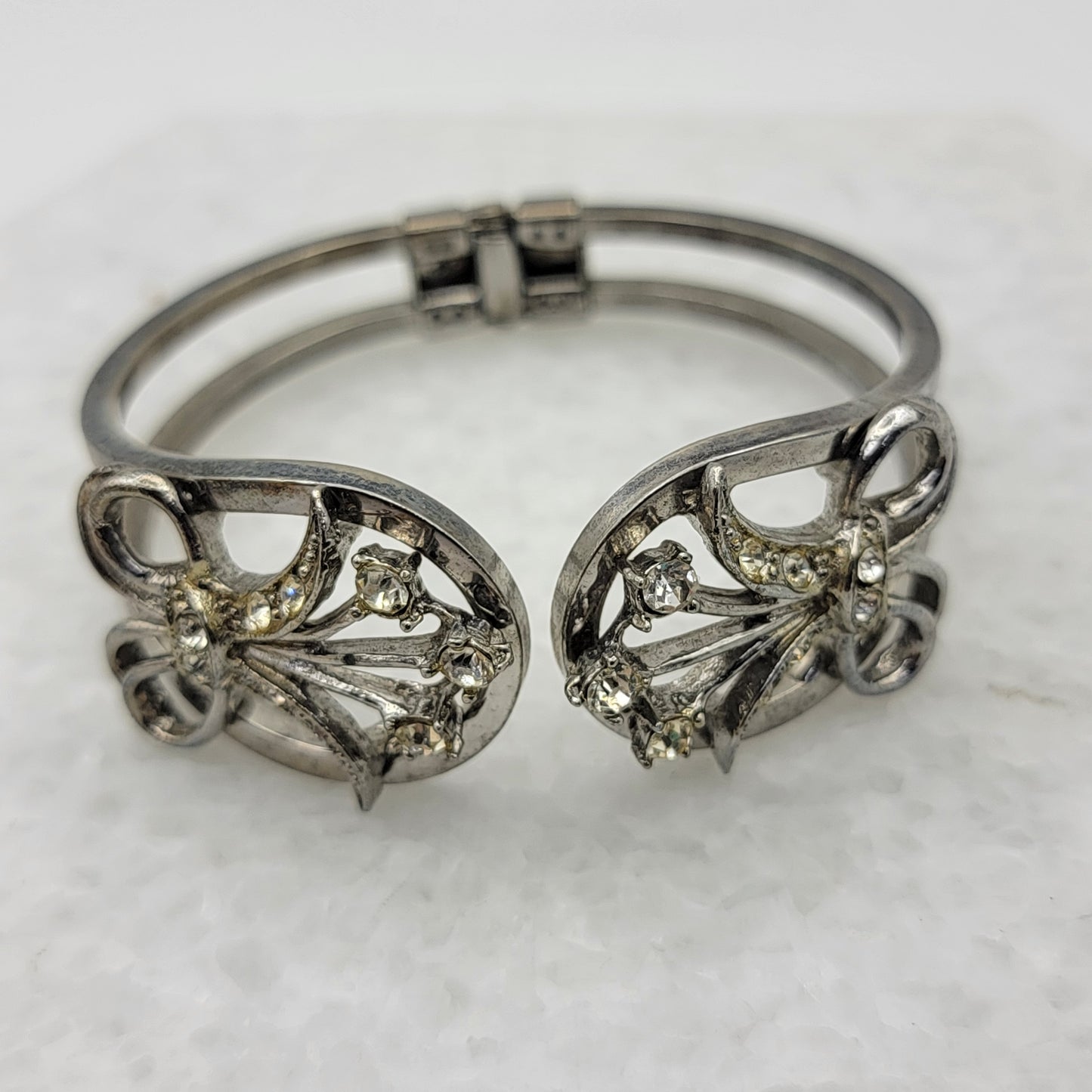 Vintage Rhinestone Hinged Bracelet for Zelide