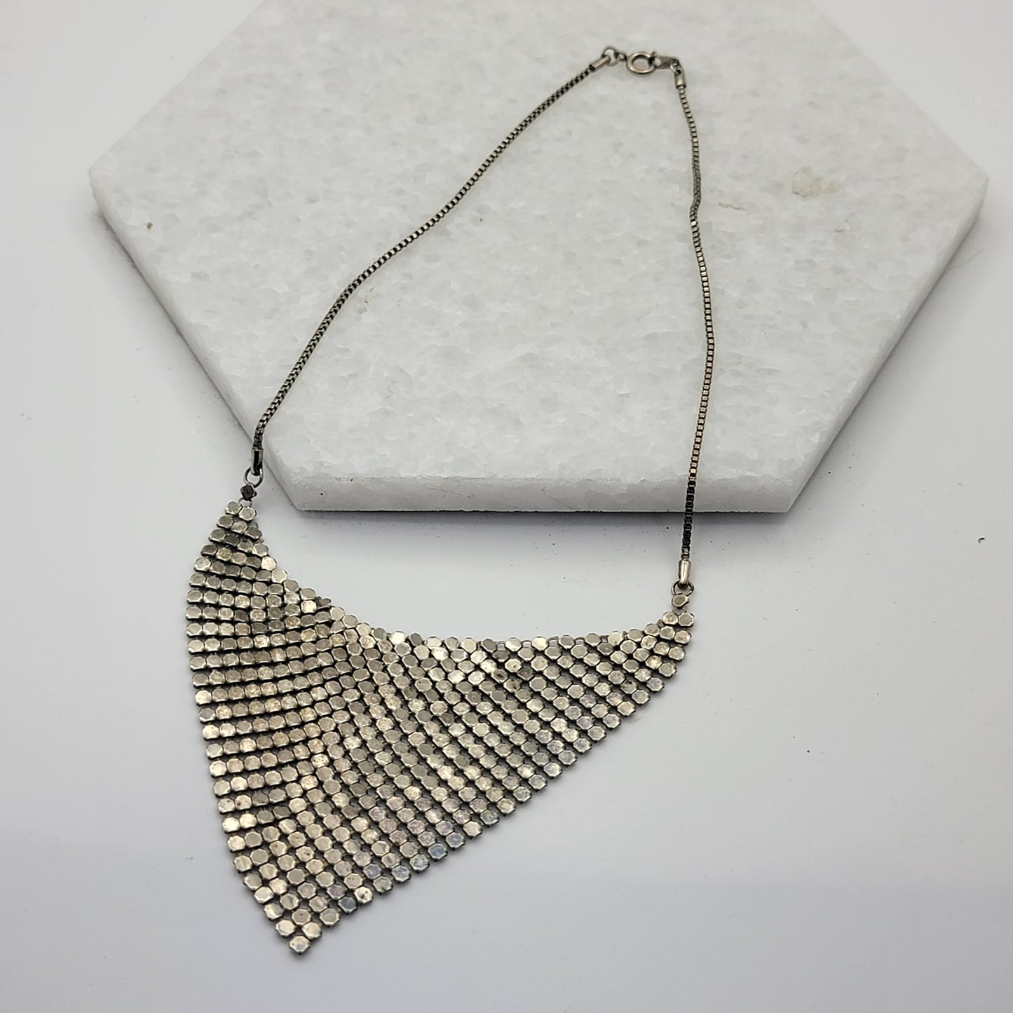 Silver Mesh BIb Necklace