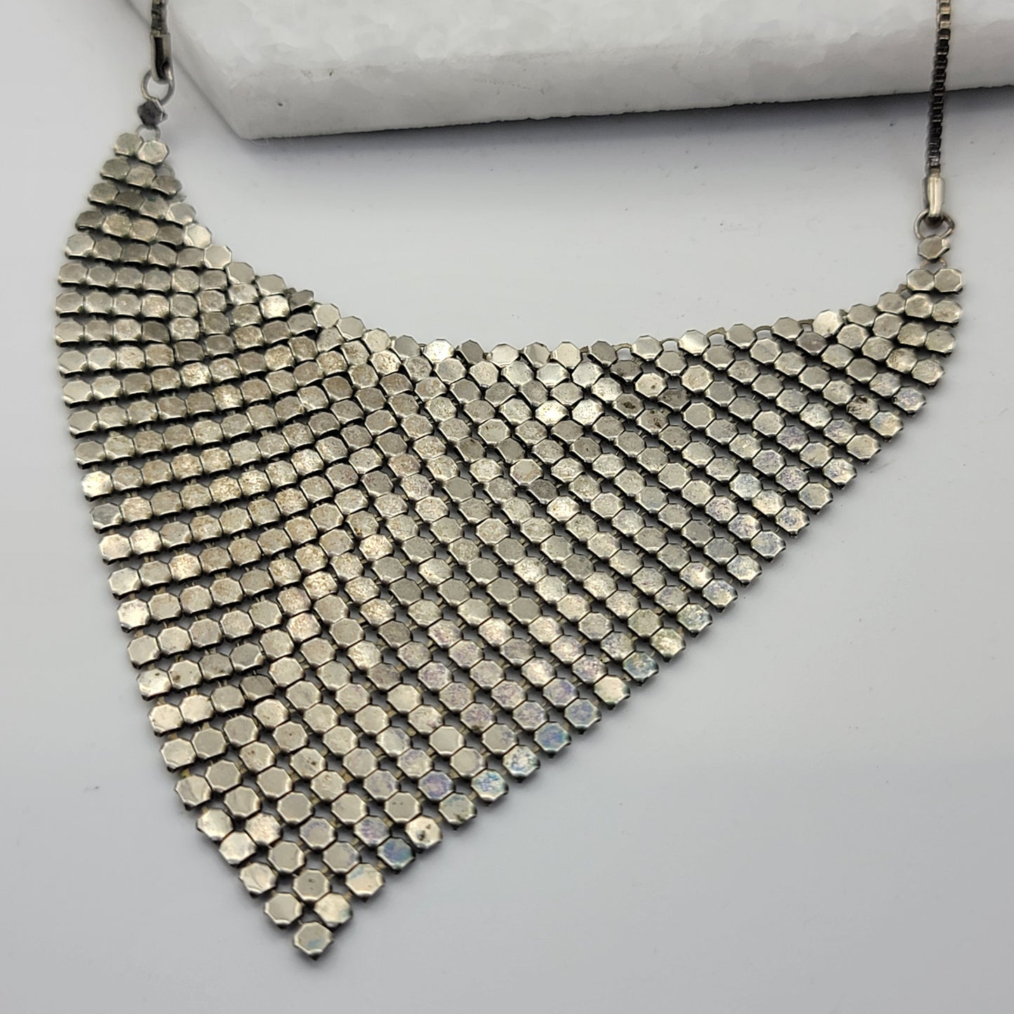 Silver Mesh BIb Necklace