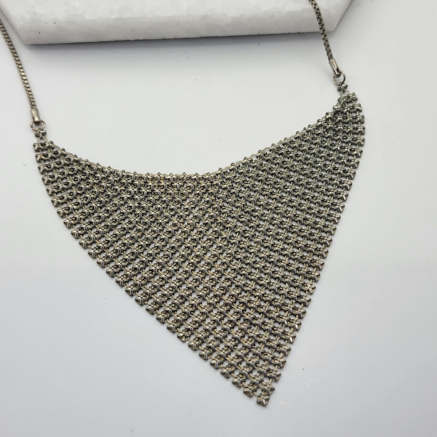 Silver Mesh BIb Necklace