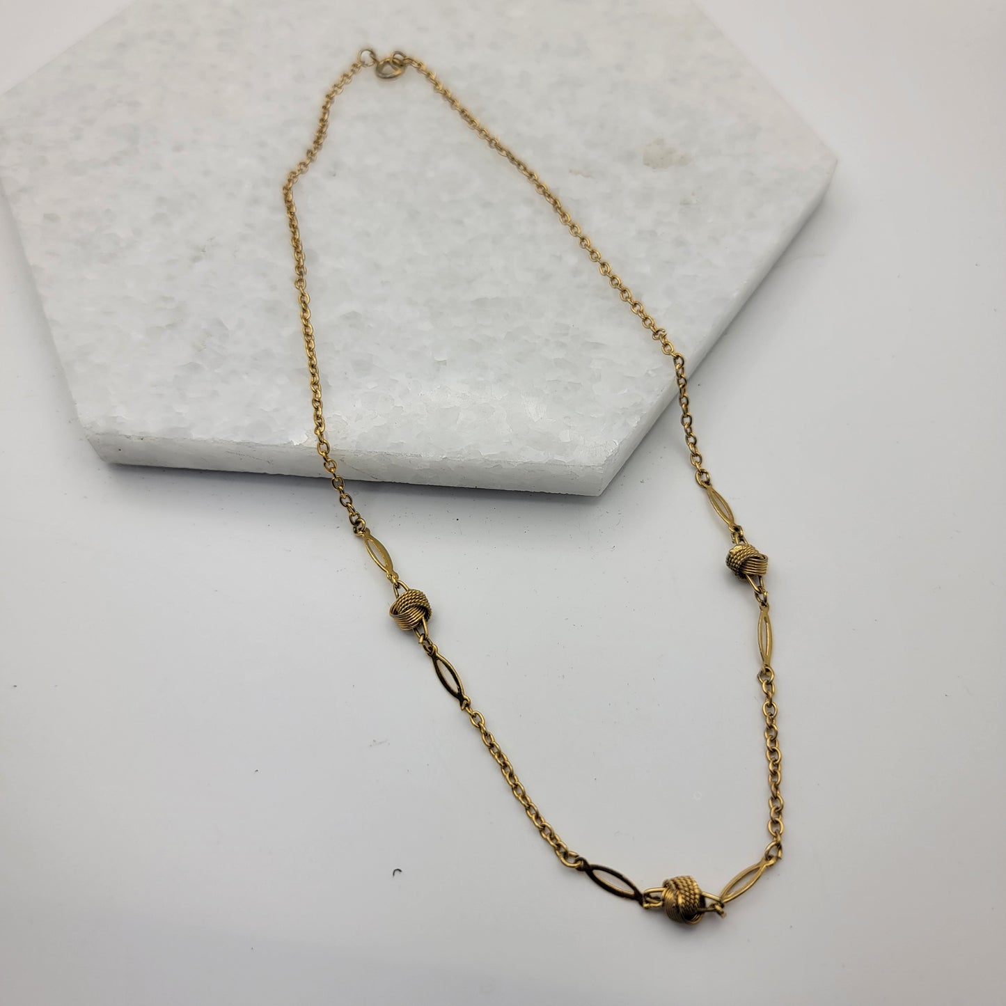 Dainty Goldtone Necklace with Knots