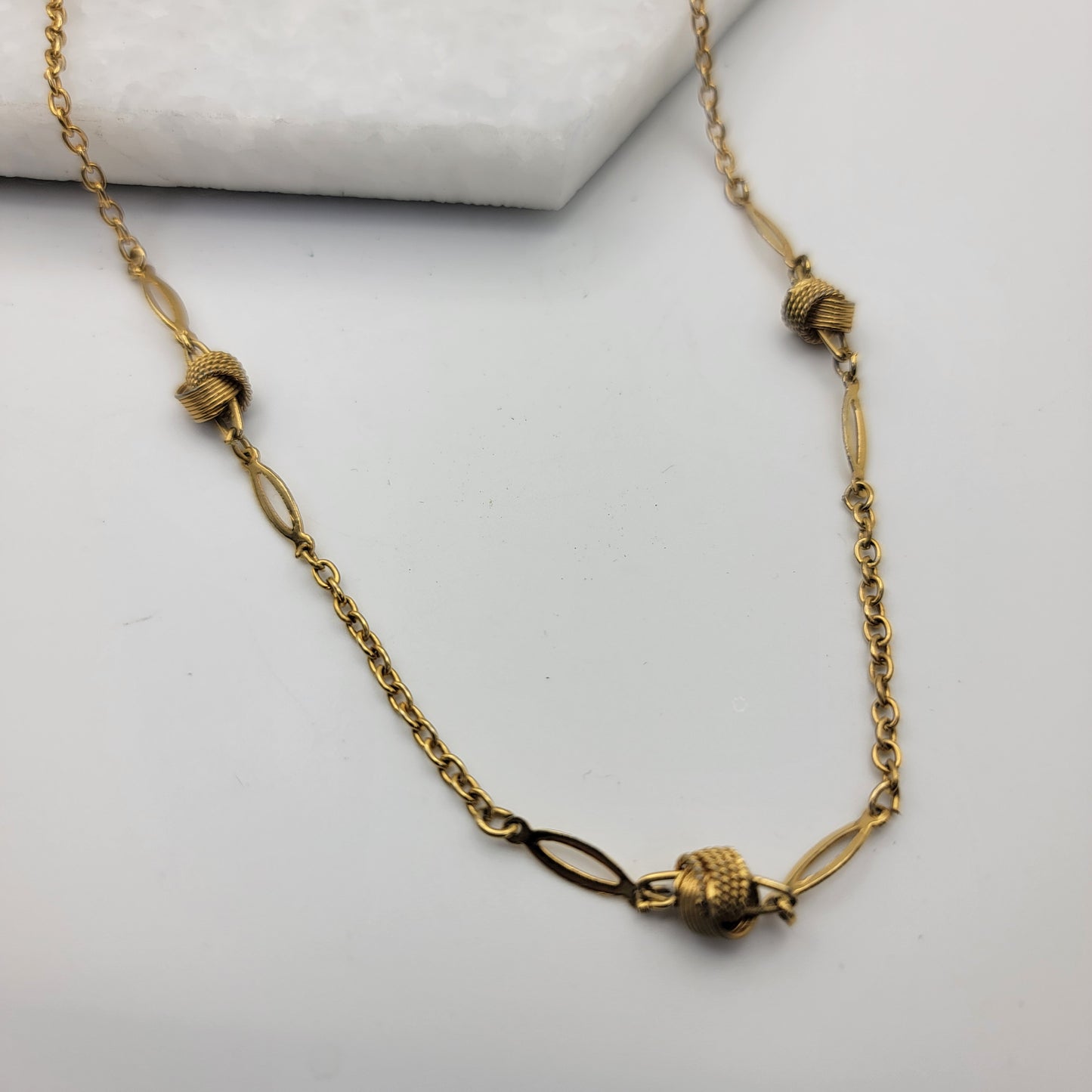 Dainty Goldtone Necklace with Knots