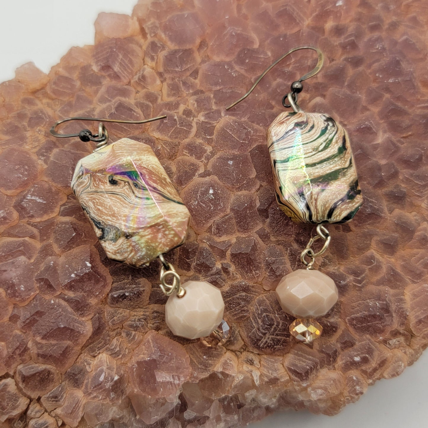 Irridescent Stone Earrings