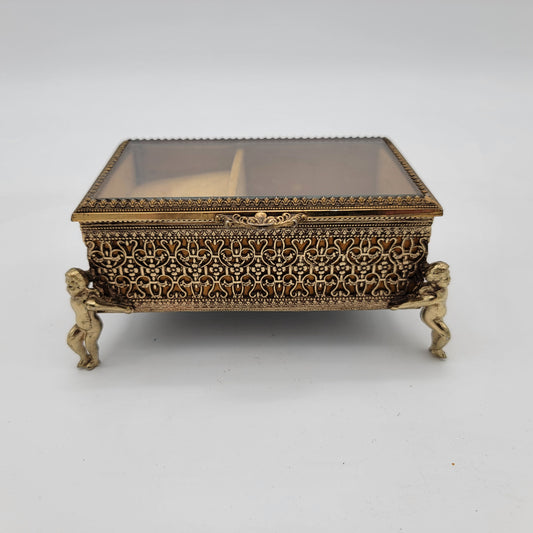 Gold Ormolu Jewelry Casket Music Box