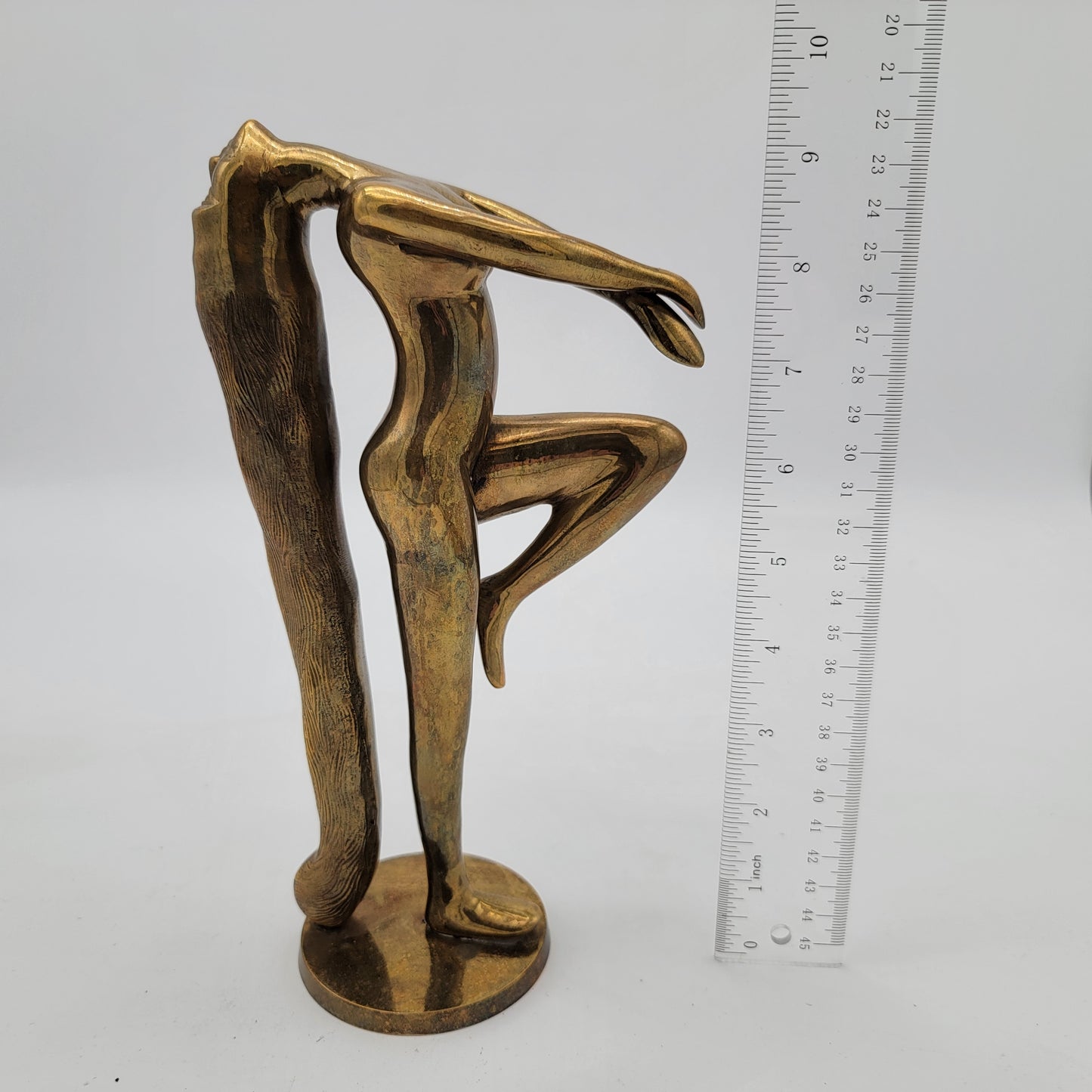 Vintage Brass Long Hair Nude Sculpture