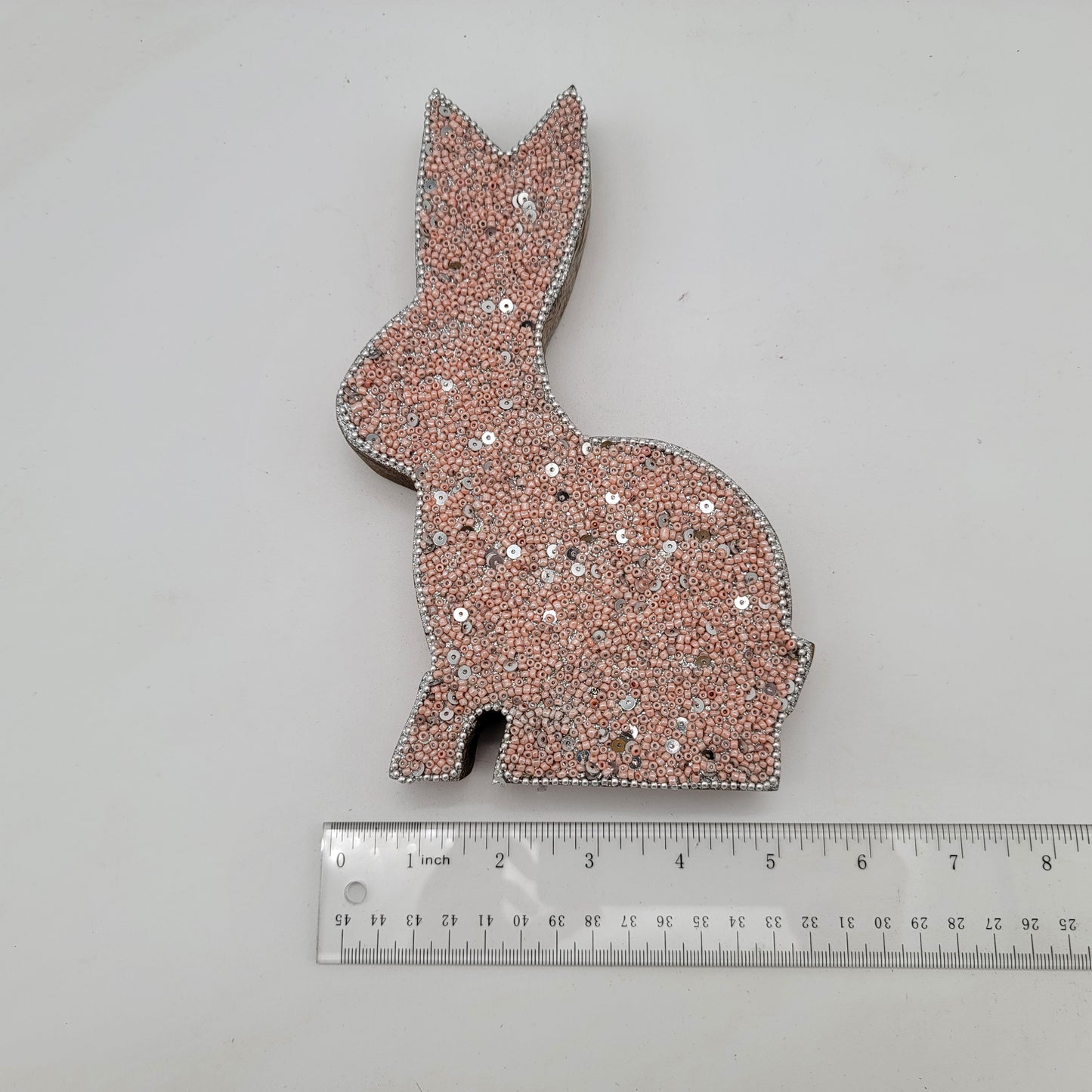 Pier 1 Beaded Bunny Wood Figure