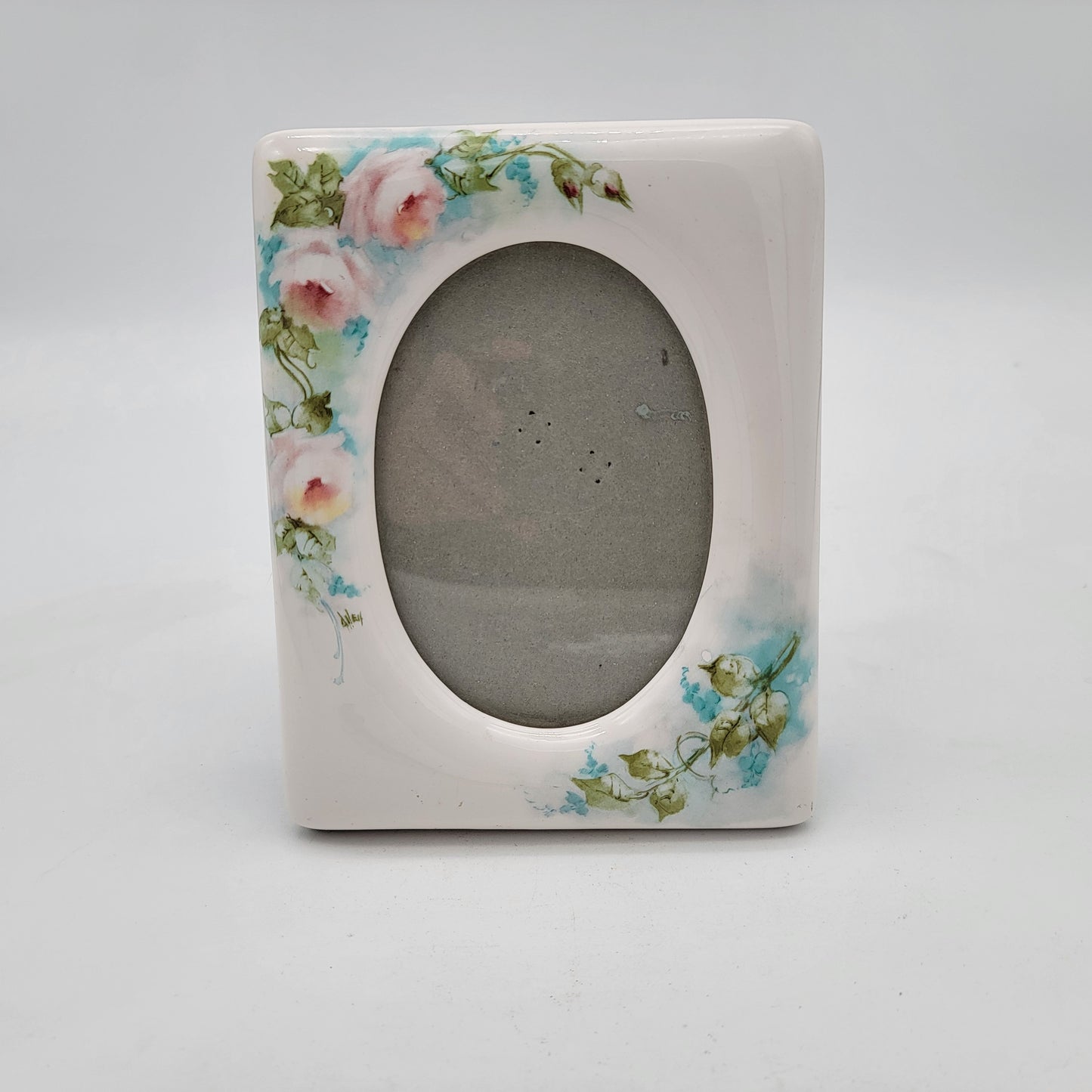 Vintage Porcelain Frame with Roses