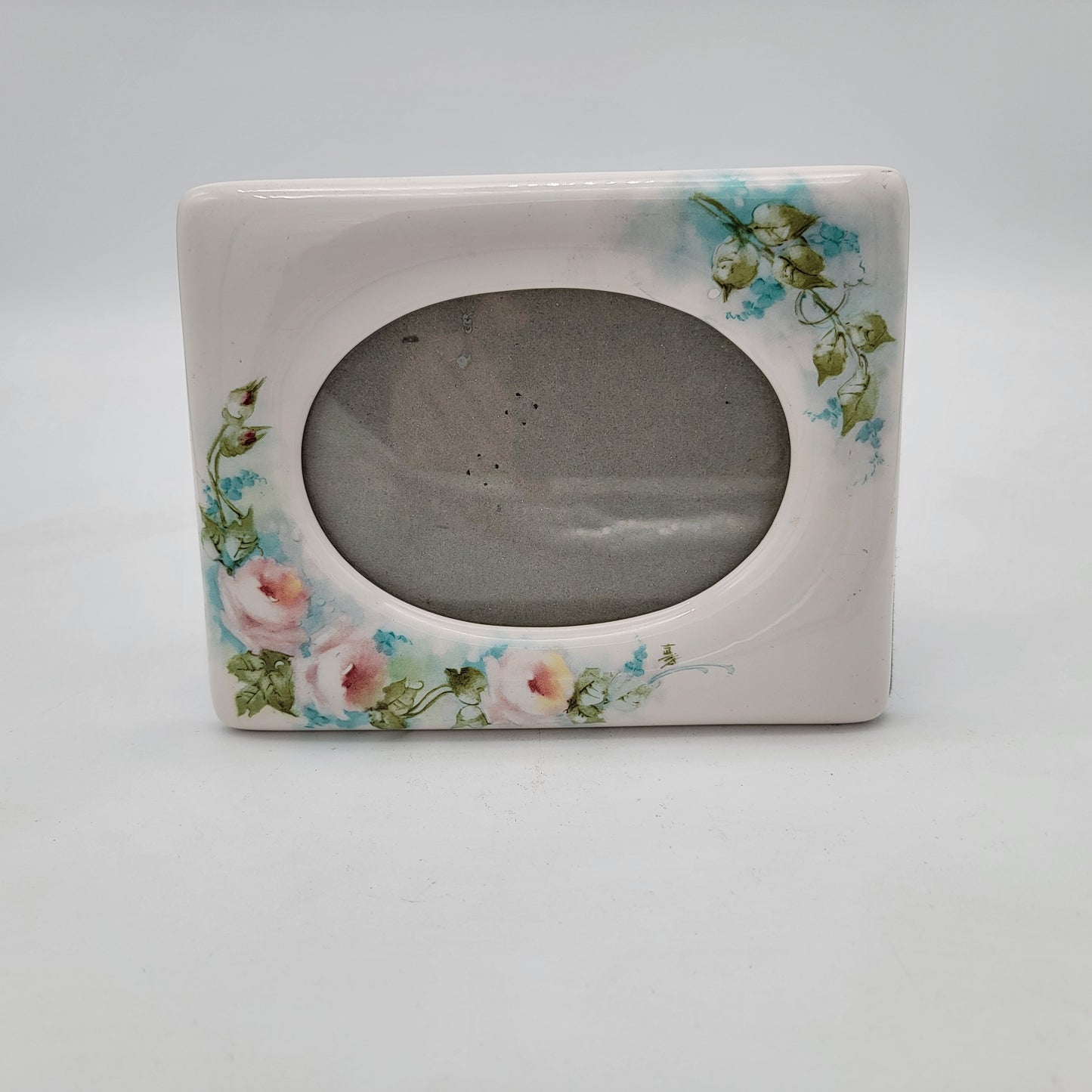 Vintage Porcelain Frame with Roses