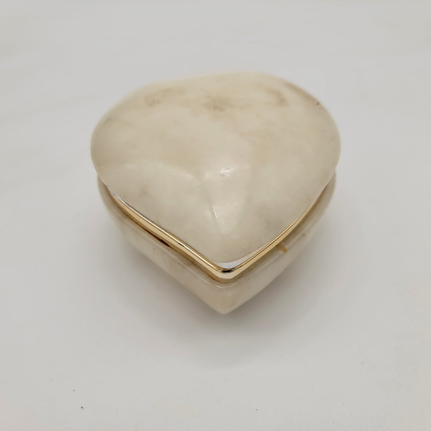 Alabaster Heart Trinket Box