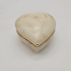 Alabaster Heart Trinket Box