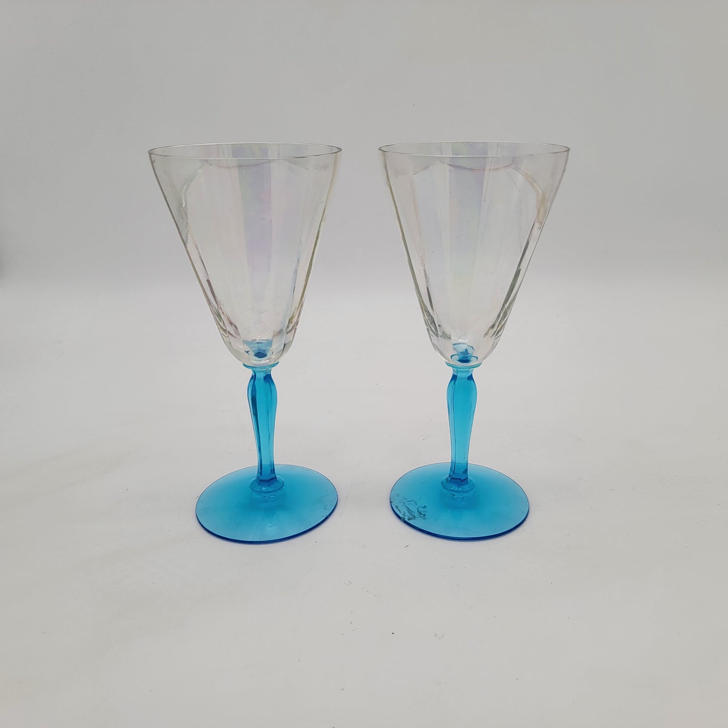 Pair of Fostoria Delphian Water Goblets