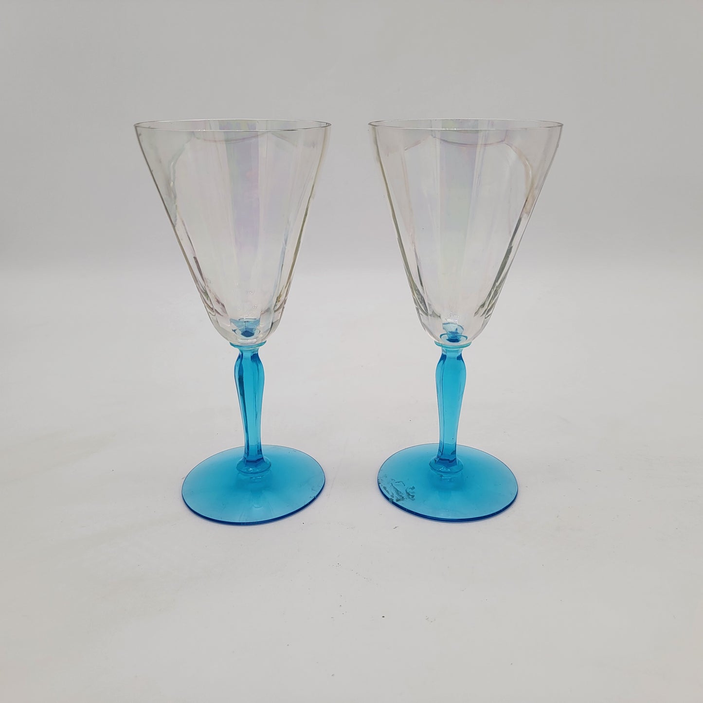 Pair of Fostoria Delphian Water Goblets