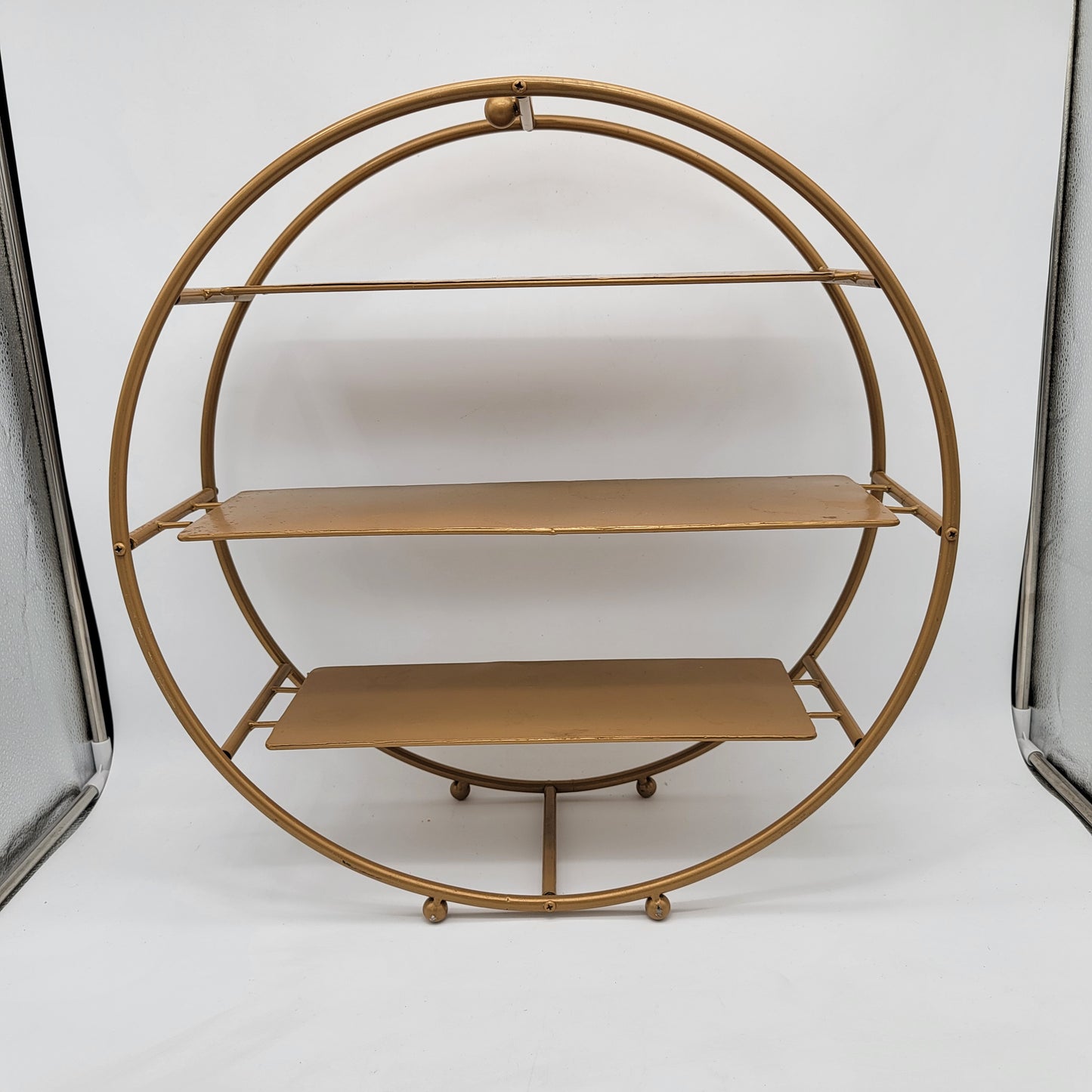 Large Round Gold Metal Shelf