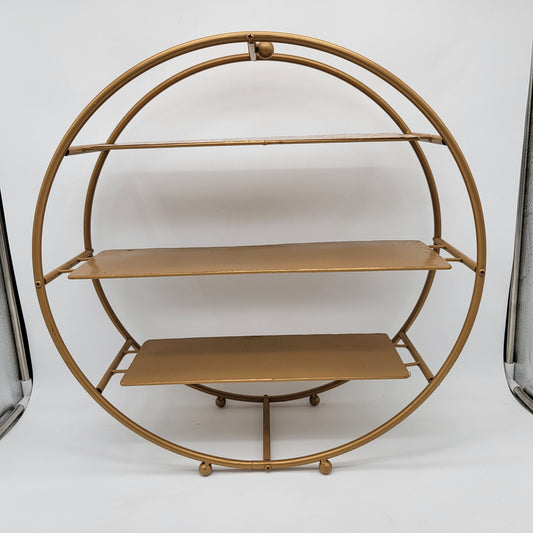 Large Round Gold Metal Shelf