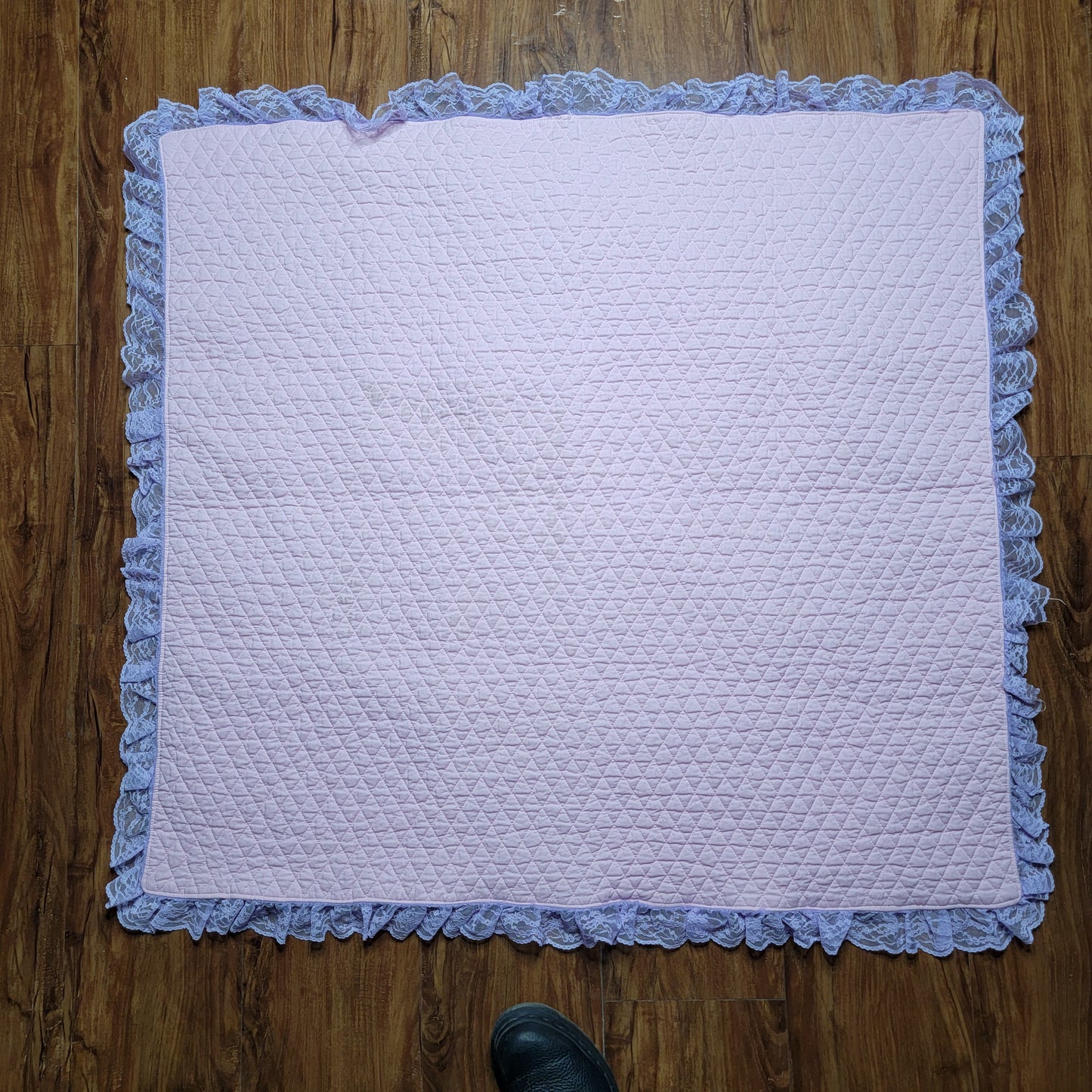 Baby Quilt with Purple Lace