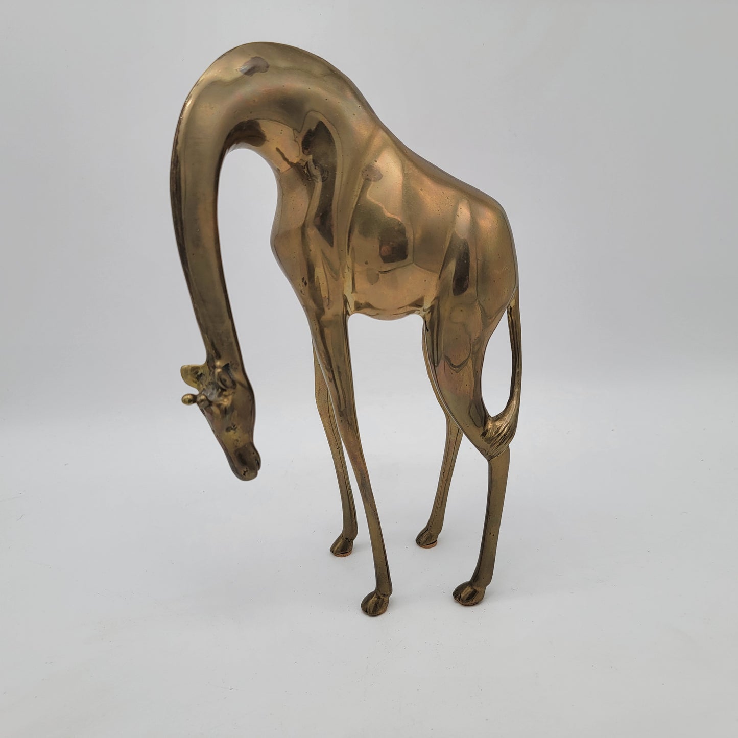 Vintage Brass Mother and Baby Giraffe