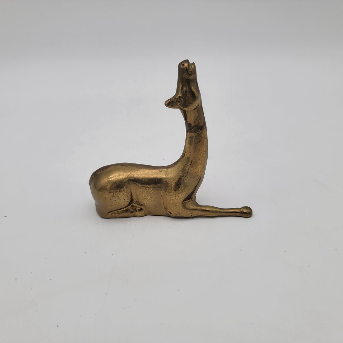 Vintage Brass Mother and Baby Giraffe