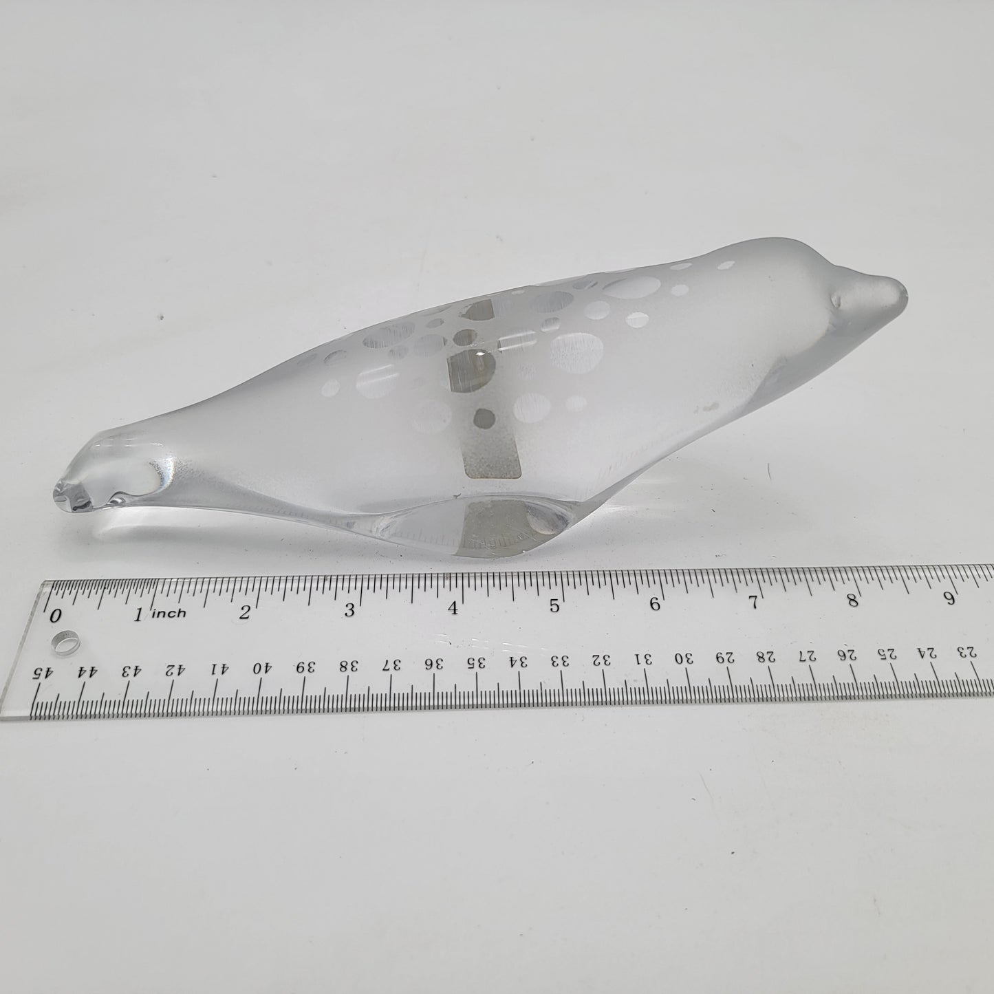 Mats Jonasson Royal Krona Spotted Seal Crystal Sculpture