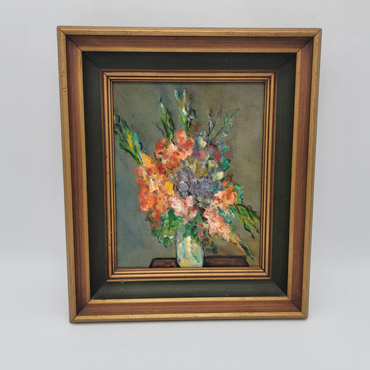 Mid Century Original OIl Floral Still LIfe Painting