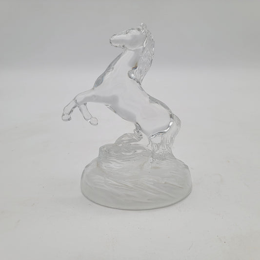 Cristal D'Arques Glass Rearing Horse Sculpture