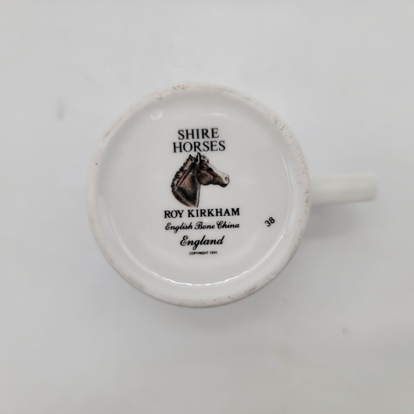 Roy Kirkham Shire Horses Mug Family by Fence