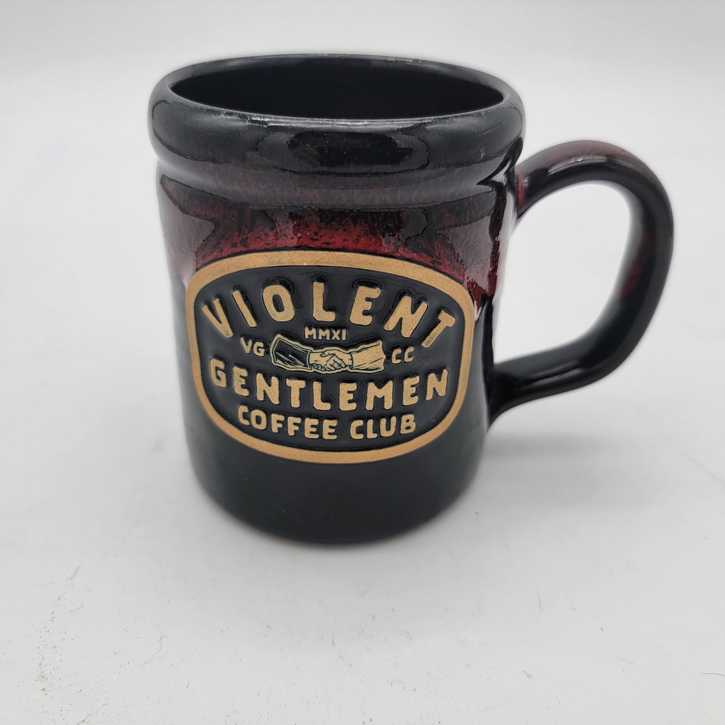 Deneen Pottery Violent Gentlemen Coffee Club Mug Larger Logo