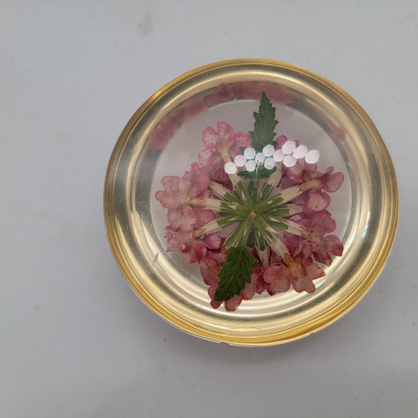 Vintage Lucite Flower Paperweight