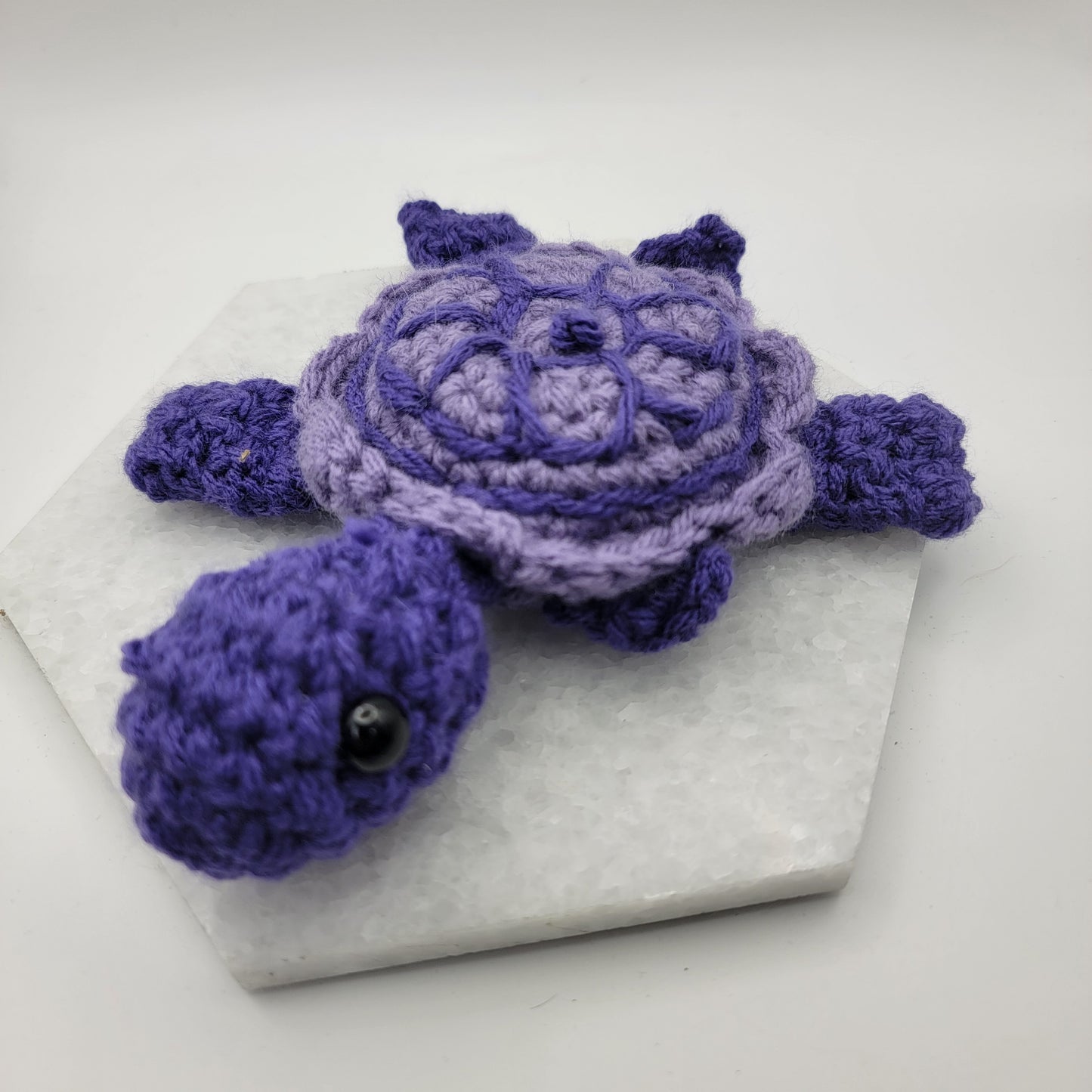 Hand Crocheted Turtle 3 Legged Purple