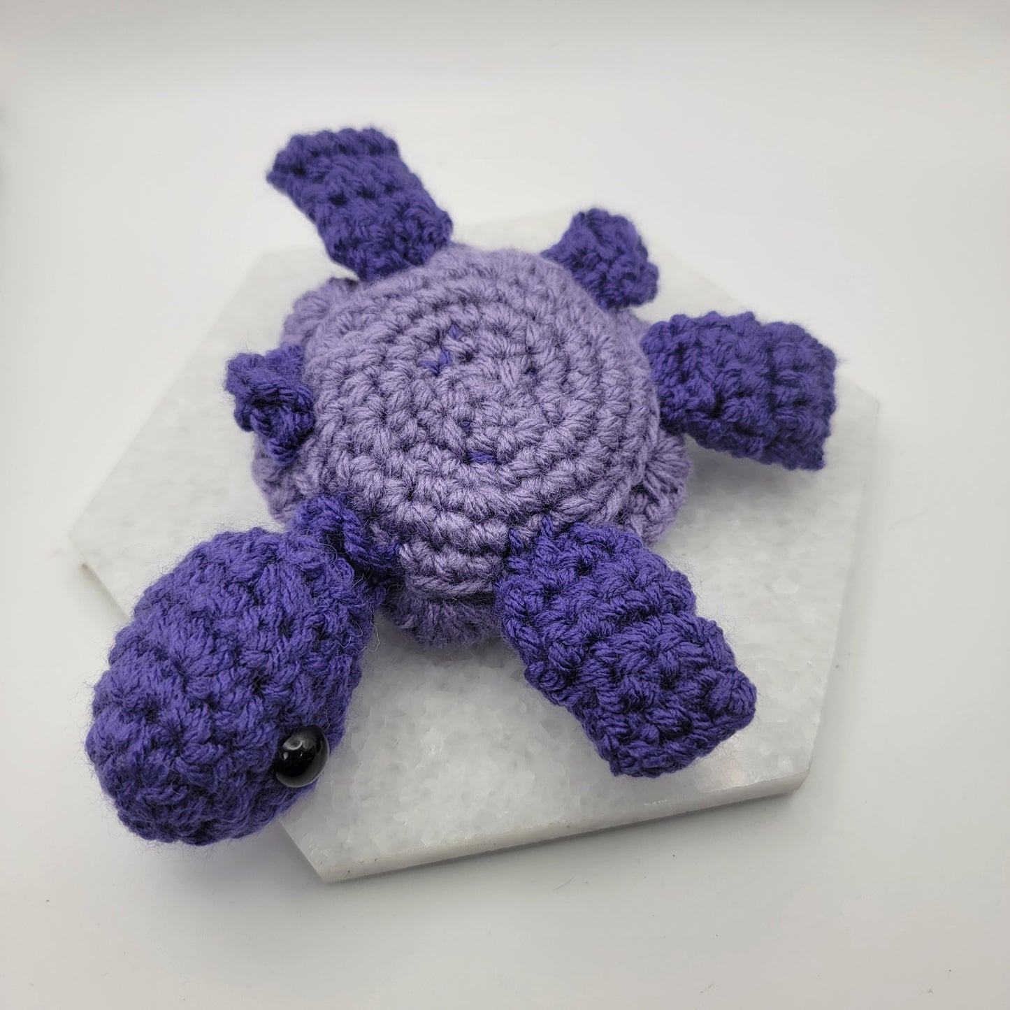 Hand Crocheted Turtle 3 Legged Purple