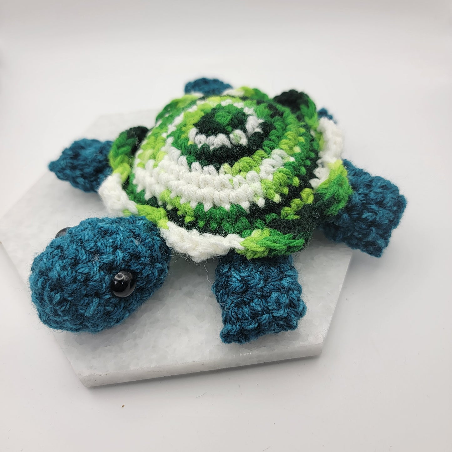 Hand Crocheted Turtle Varigated Green