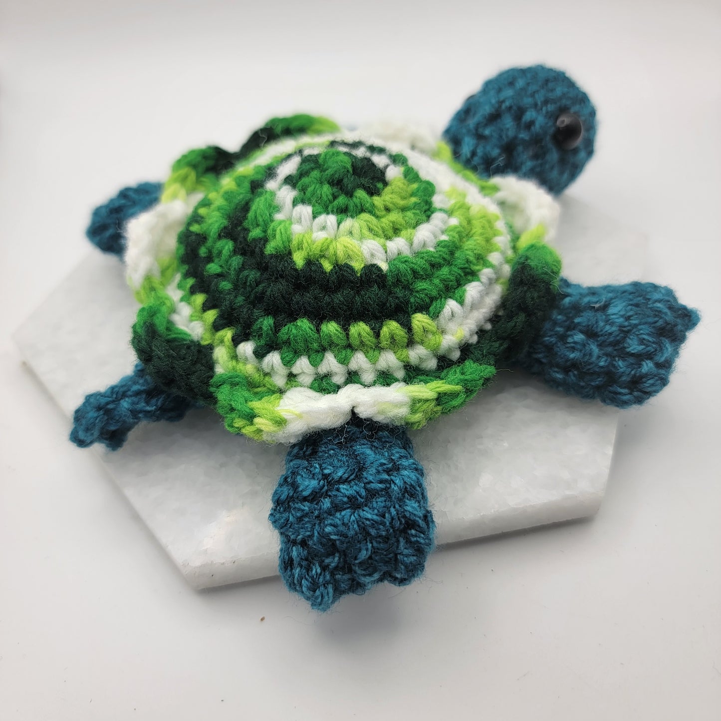 Hand Crocheted Turtle Varigated Green