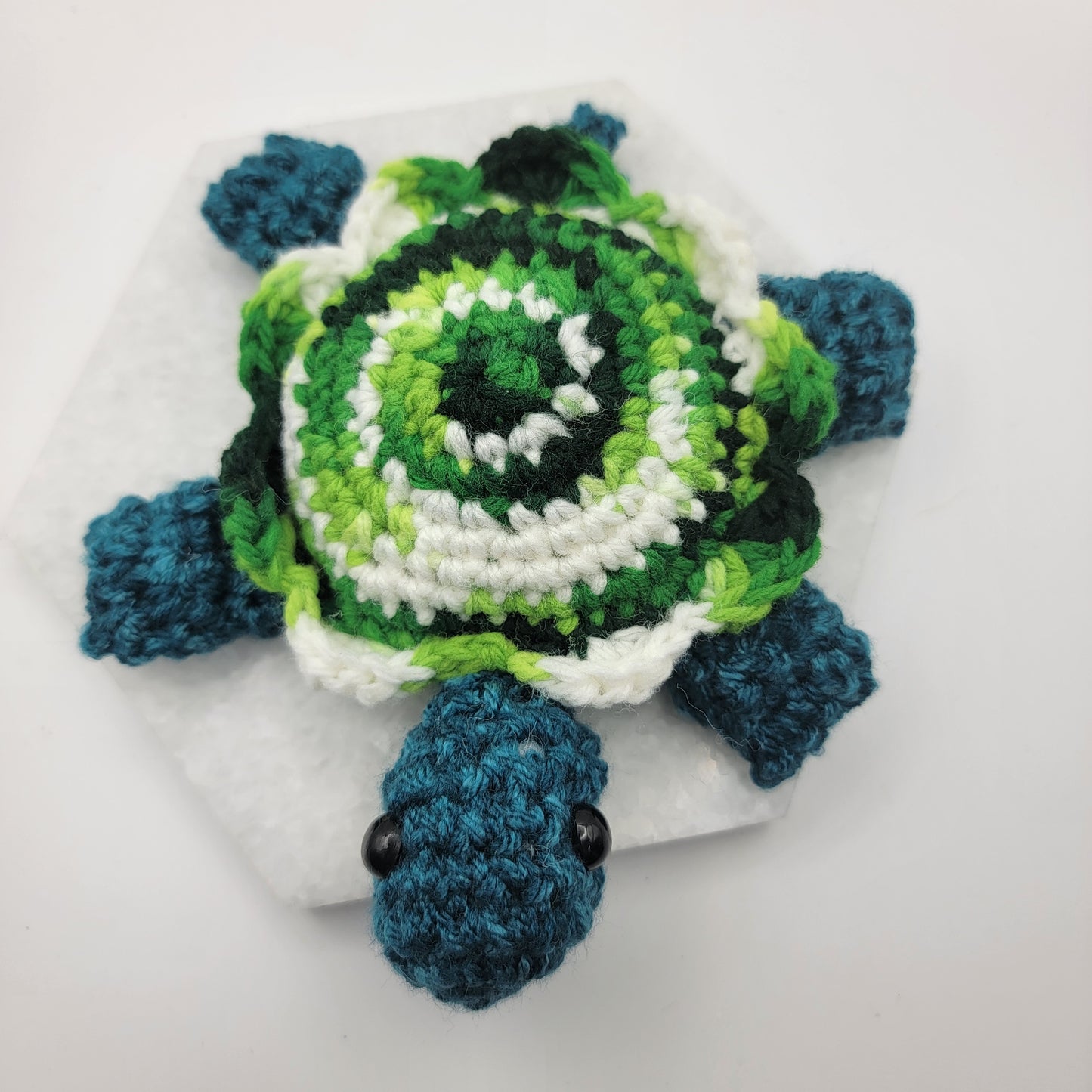 Hand Crocheted Turtle Varigated Green