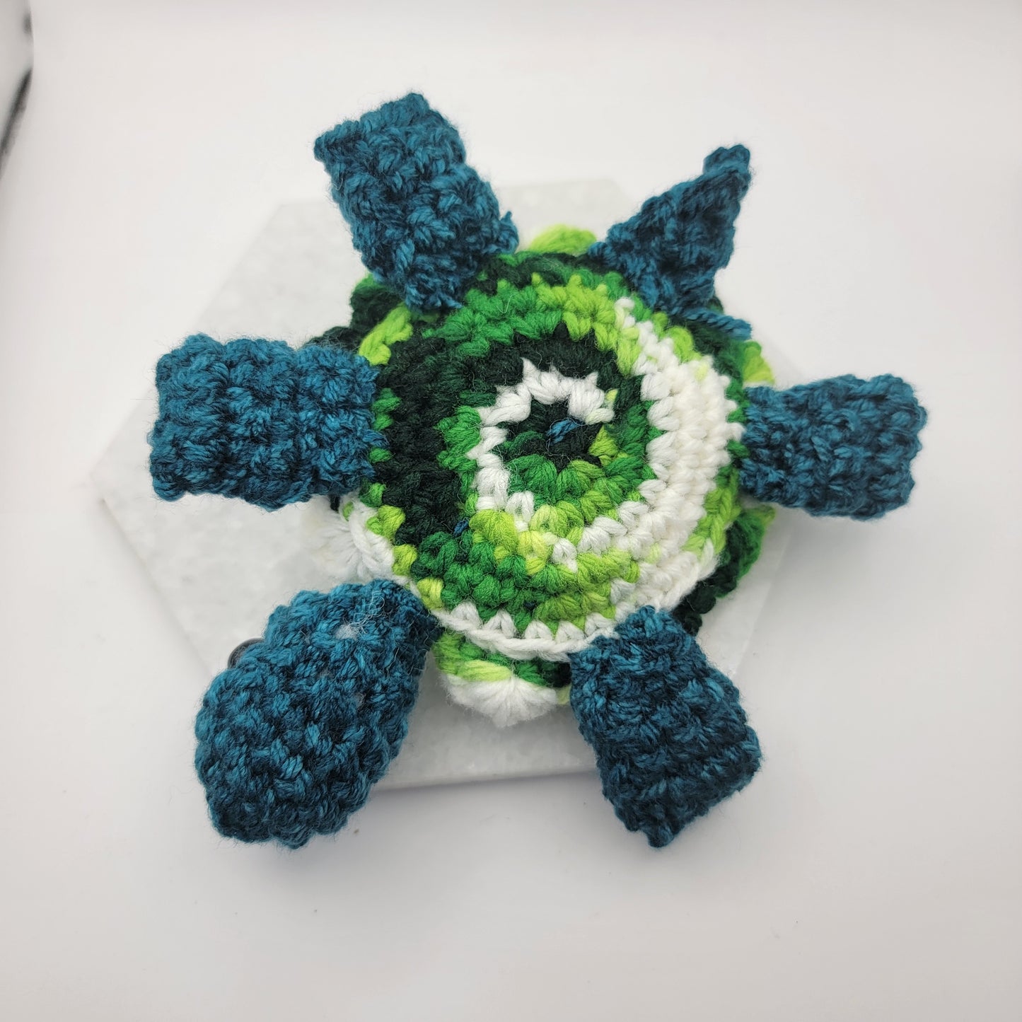 Hand Crocheted Turtle Varigated Green