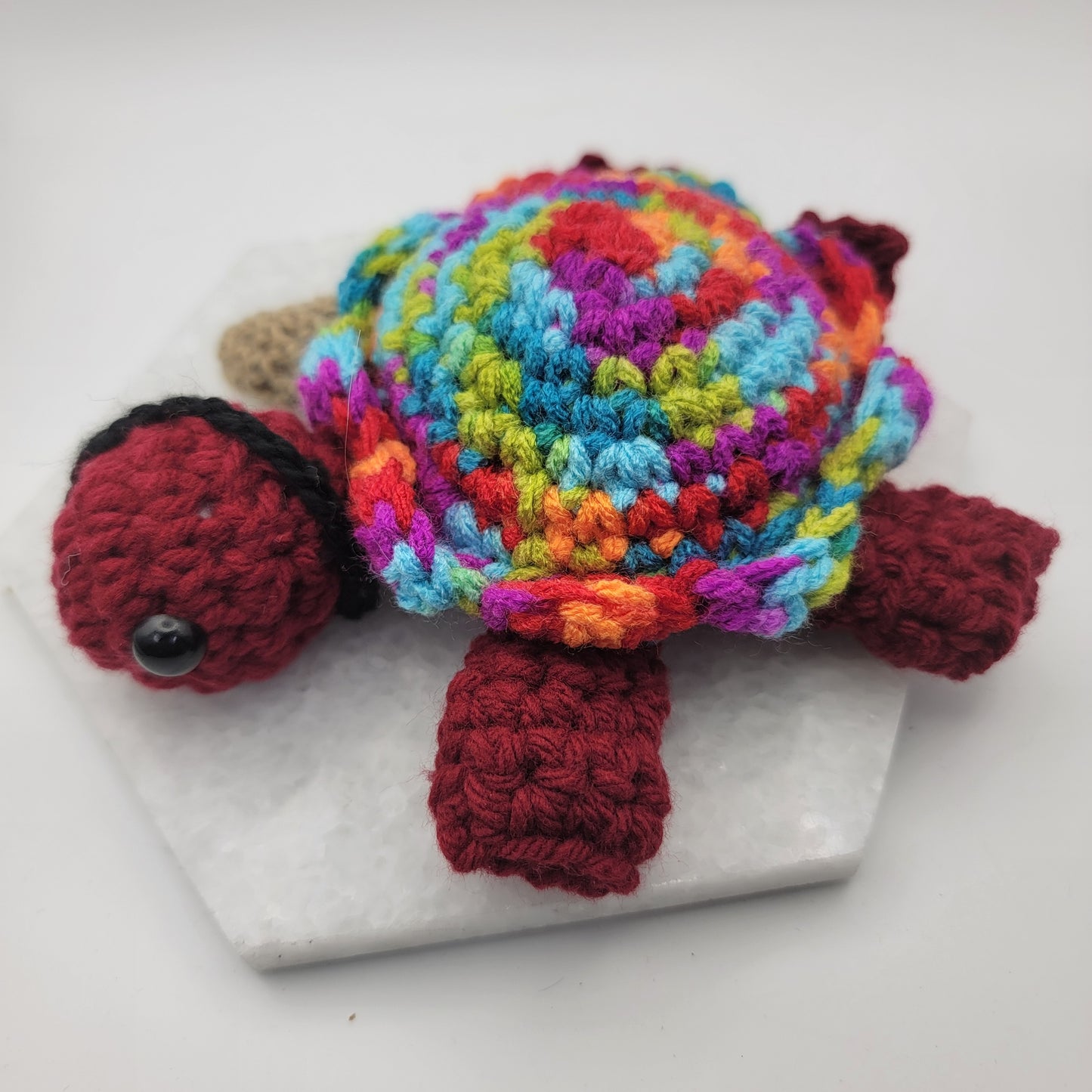 Hand Crocheted Turtle Red Peg Leg Pirate