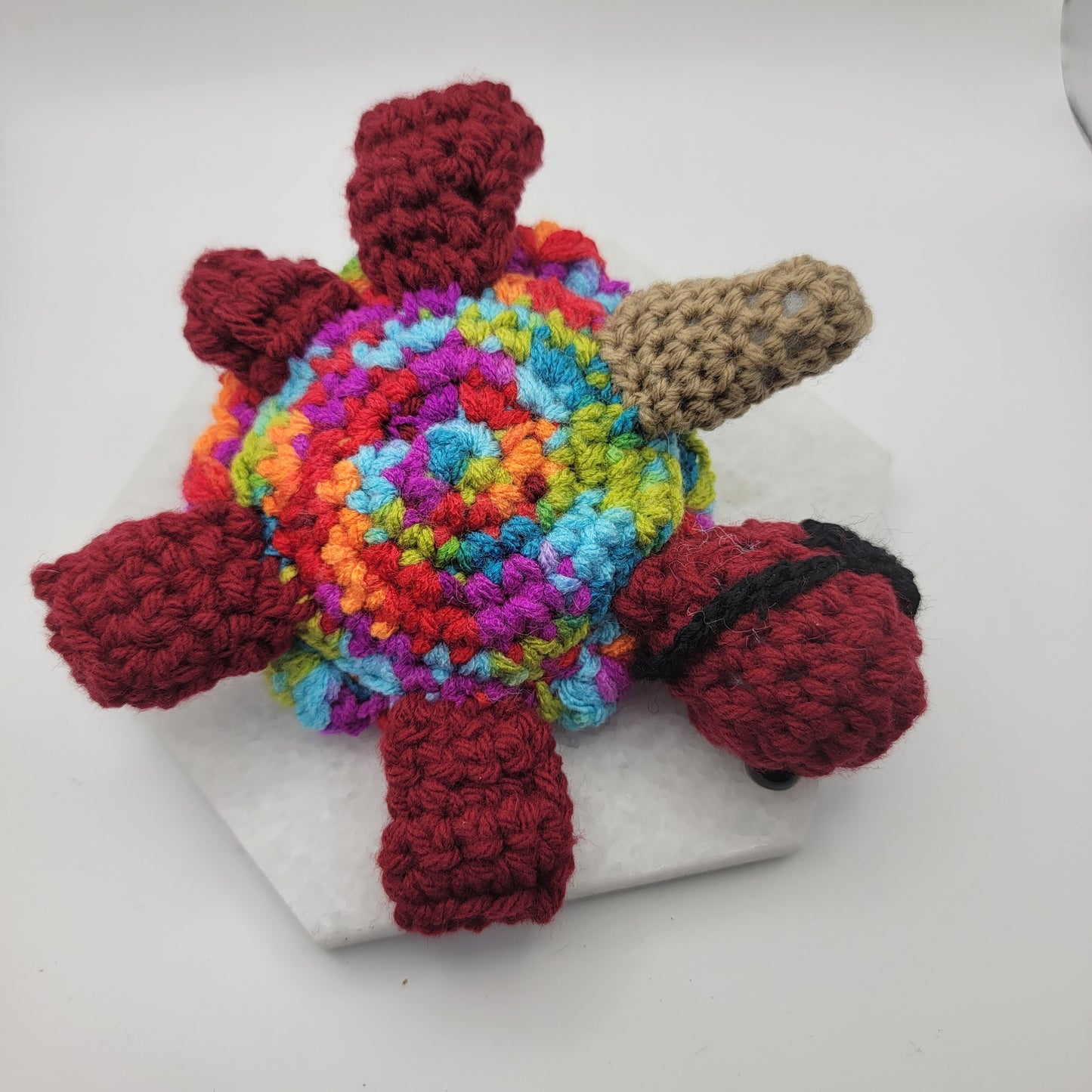 Hand Crocheted Turtle Red Peg Leg Pirate