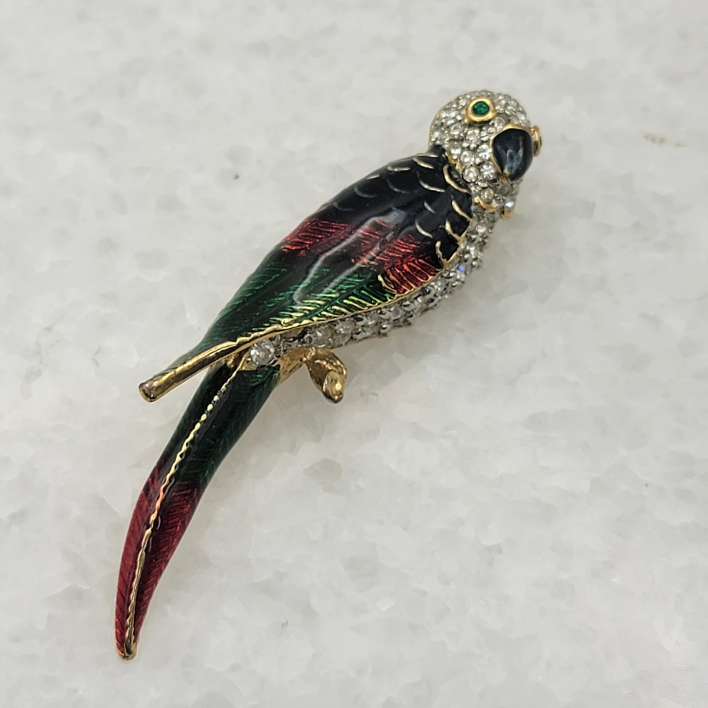 Vintage Enameled Parrot Pin