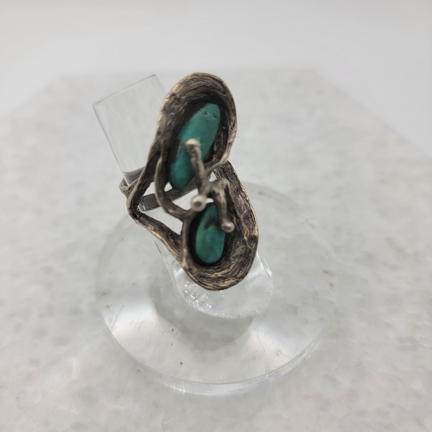 Old Pawn Sterling Turquoise Ring 4